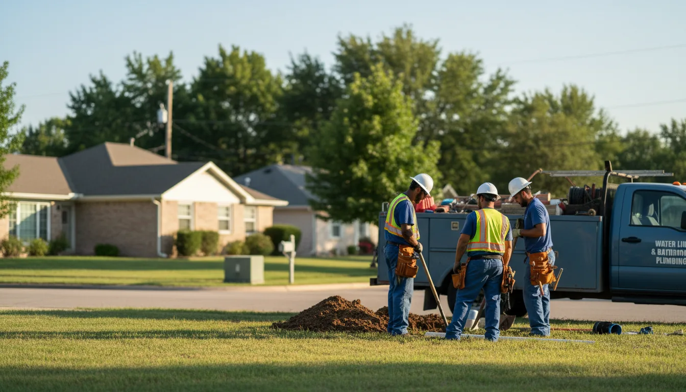 Residential water line and bathroom plumbing service in Lansing, NC